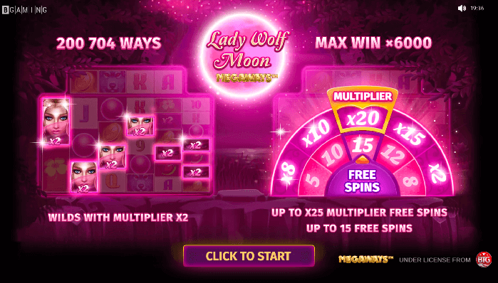 Complimentary spins available at the Lady Wolf Moon Online casino slot