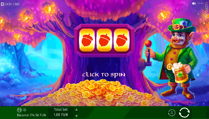 Lucky oak online pokie Spin screen