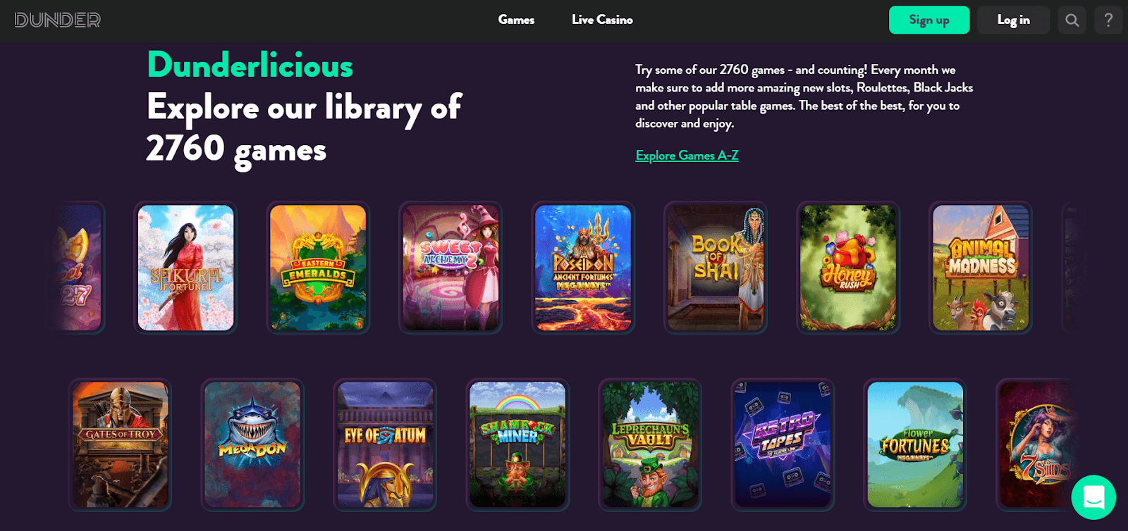 Dunder Casino Games