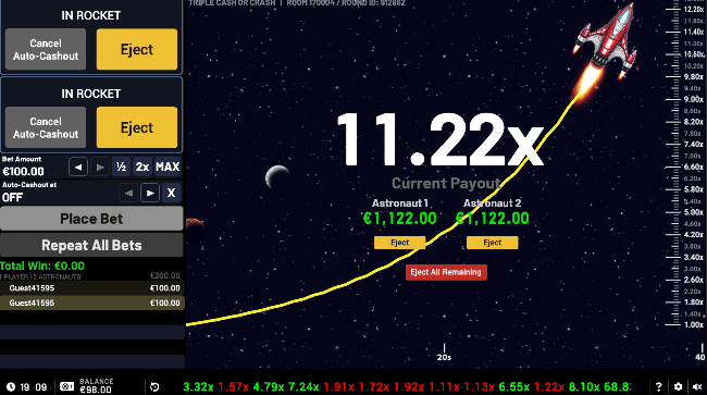 Review recent payout and crash histories visible above the playing terrain to identify patterns, planning bets and playstyle accordingly.