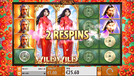 Twee respins in de online slot voor Nederlandse spelers in Sakura Fortune.