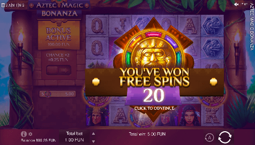 Free Spins in Aztec Magic Bonanza by BGaming