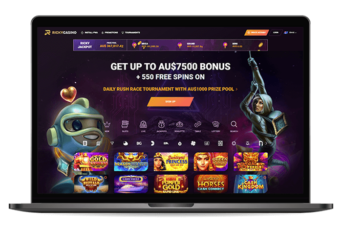 Ricky Casino Online Casino Mockup AU