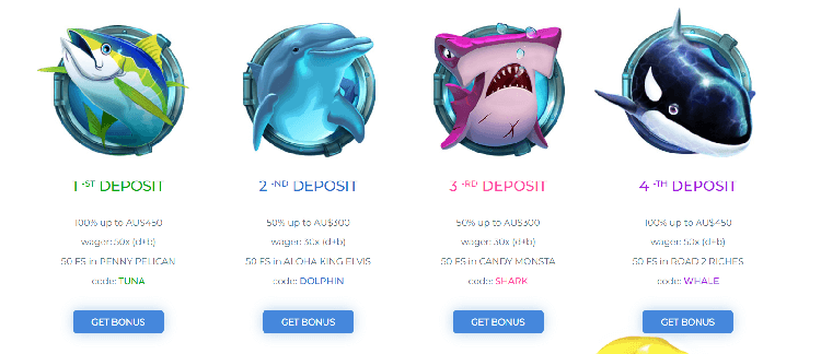 a rating of top-tier sites, bursting with bonuses for the finest games. Take, for example, Surf Casino's first deposit deal, delivering 50 free spins on this slot with the promo code 'TUNA'.
