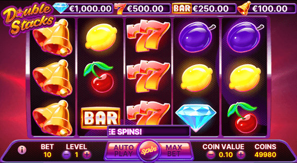 De patronen voor winst in de Double Stacks gokkast.