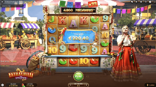 Om deel te nemen aan Extra Chilli Epic Spins koop je jezelf in voor vijf spins. Het bedrag is variabel en je kunt tussen de €0,50 en €200 per draai inzetten. Je bent automatisch bij de volgende ronde als je 'Play' indrukt tijdens een lopend spel.