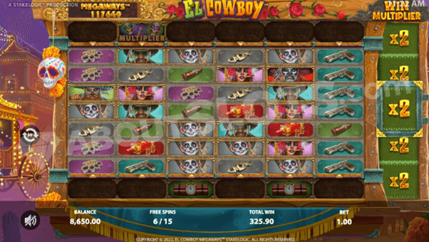In het spel El Cowboy Megaways is er een vermenigvuldiger tijdens het spel.