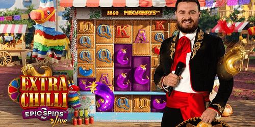 Startscherm van de Extra Chilli Epic Spins Live slot