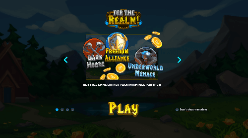 For the Realm! Launch Screen for Australian Players