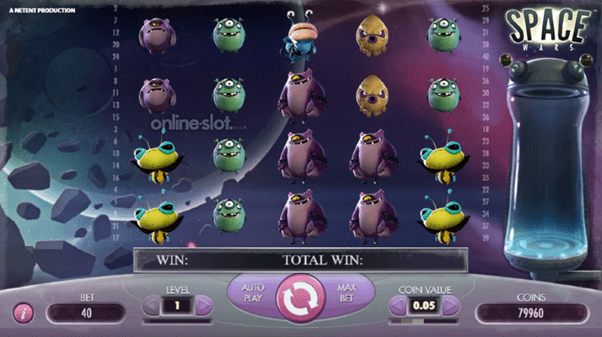 In-game afbeelding van de online casino slot Space Wars