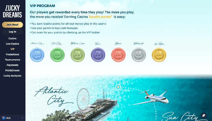 Lucky Dreams Casino AU Vip program