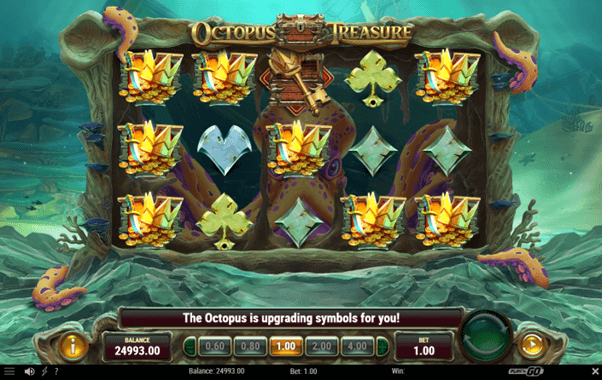 De rol van Octopus Treasure slot met Symbolen-upgrades.