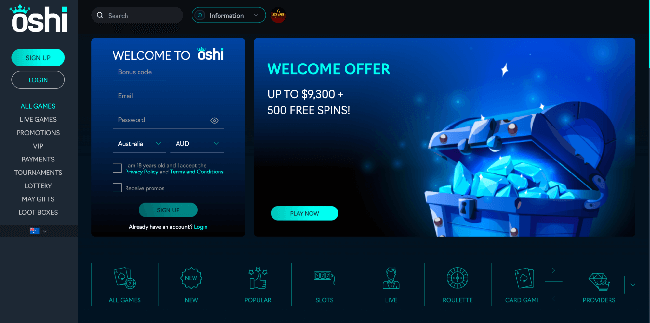 Welcoming Australian players with open arms, Oshi Casino presents an enticing range of sign-up bonuses. As you begin your gaming journey here, rewards are plentiful.