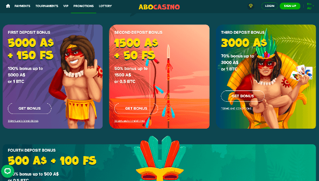 Every Saturday, Abo Casino entices players with a full reload offer. By depositing A$30+ with the ‘BOOST’ code, Aussies can explore a range of bonus options based on their deposit value: