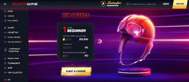QuickWin Online Casino VIP levels