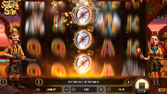 Spinning action on Australian online pokies with Safari Sam 2.
