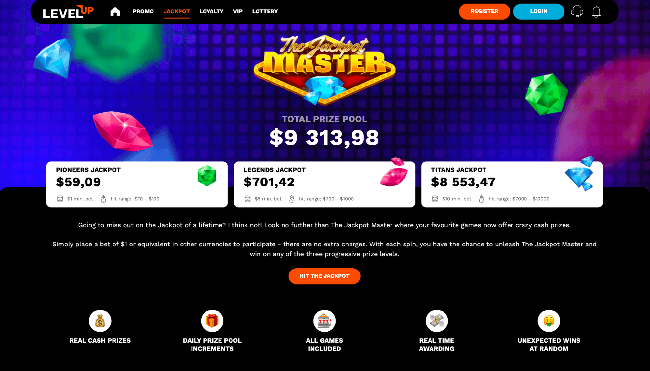 The prizepool on Levelup Casino Canada