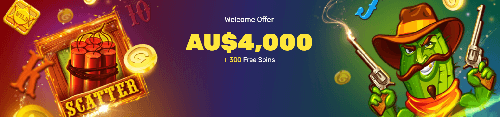 Newly registered Australians can claim a Welcome Package that scales up to 4,000 AUD and 300 free spins with a 30 AUD deposit. The bonus can be stretched across four subsequent deposits.