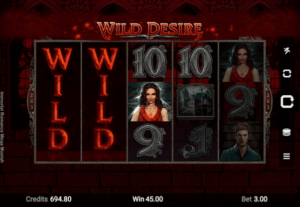 Winstgevende combinaties in Immortal Romance zijn te behalen met wild spins.