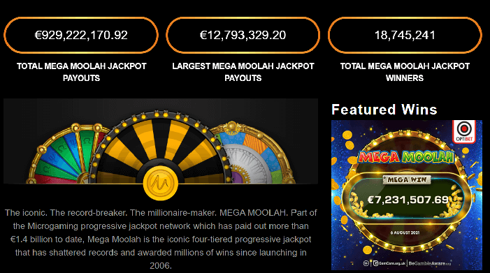 Massive payouts at Mega Moolah Jackpots