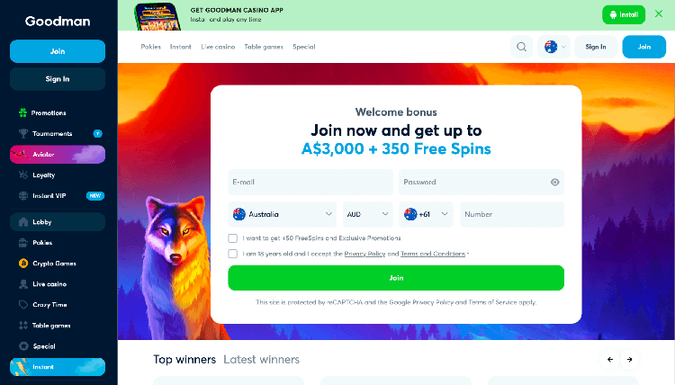 Exclusive free spins are available on Goodman Casino for Australian players.