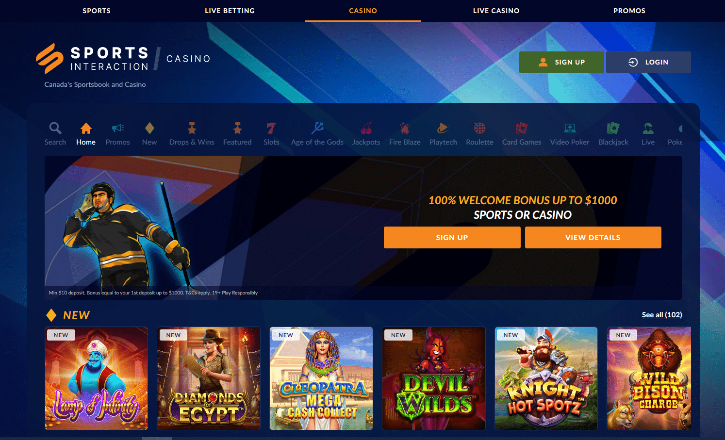 Sports Interaction Casino Games