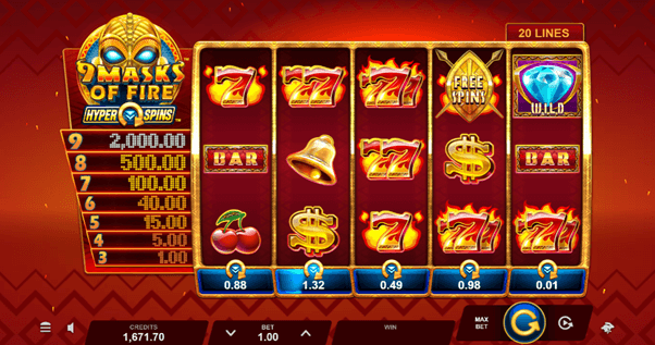 9 masks of fire Hyper spins voor NL