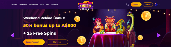 Exciting Australian Weekend Reload Bonus at iWild Casino Online