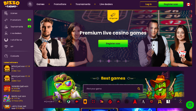Bizzo Casino Premium Live games