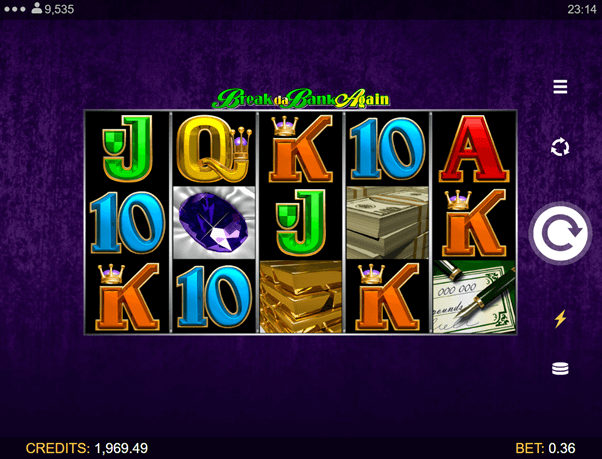 Startscherm voor de online casino gokkast Break da Bank in Nederland.