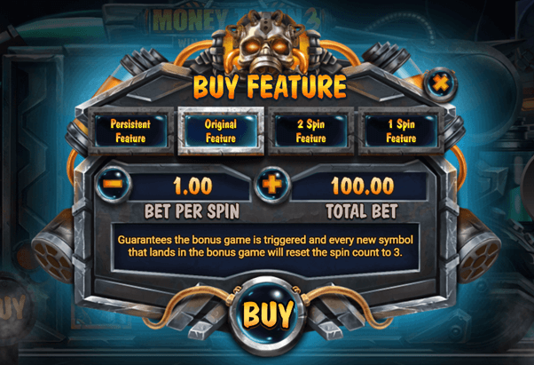 De mogelijkheid om in te kopen voor de Money Train 3 online Casino gokkast