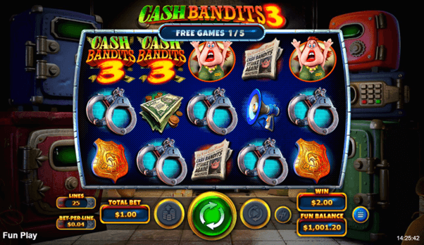 Gratis spins in de NL online casinogokkast Cash Bandits 3