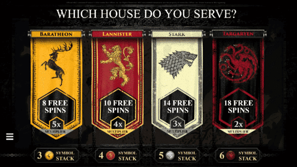 Multipliers in het online Game of Thrones 243 ways slot