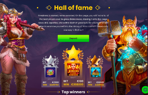 Discover the rich selection of games and the excellent providers available at Bizzo Casino.