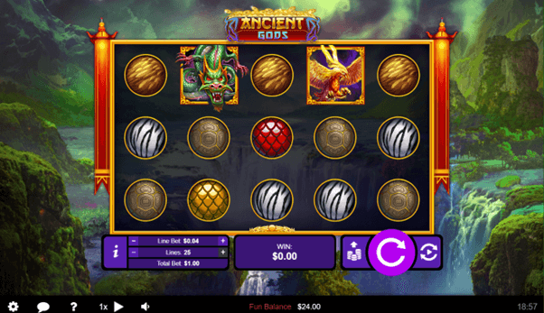 Vaak hebben slots met veel aandacht voor de visuele aspecten ook vele bonusgames en features, maar bij Ancient Gods ontbreekt dit toch wel. Eigenlijk biedt het spel slechts één opmerkelijke feature: de gratis spins-bonusgame, die hoewel beperkt, toch kansen biedt op extra gratis spins en aantrekkelijke vermenigvuldigers.