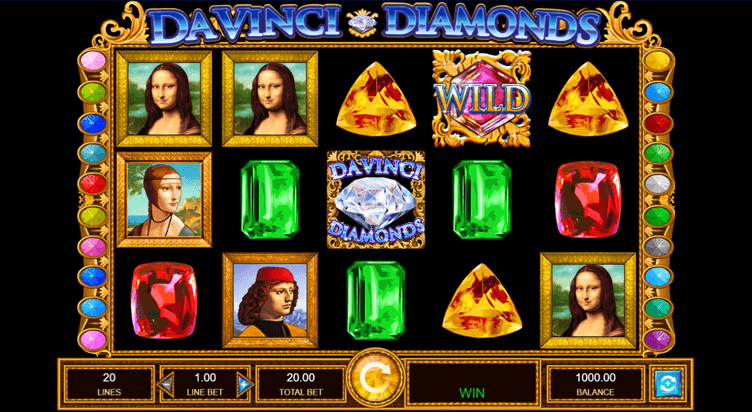 afbeelding van het Da Vinci Diamonds spel in actie