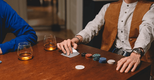 someone drinking and Gambling