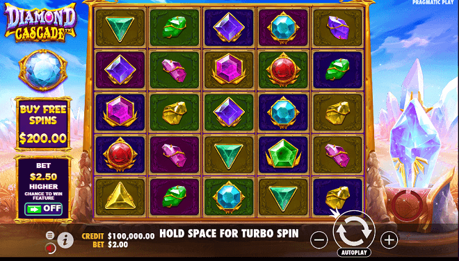 diamonds cascade inplay screenshot