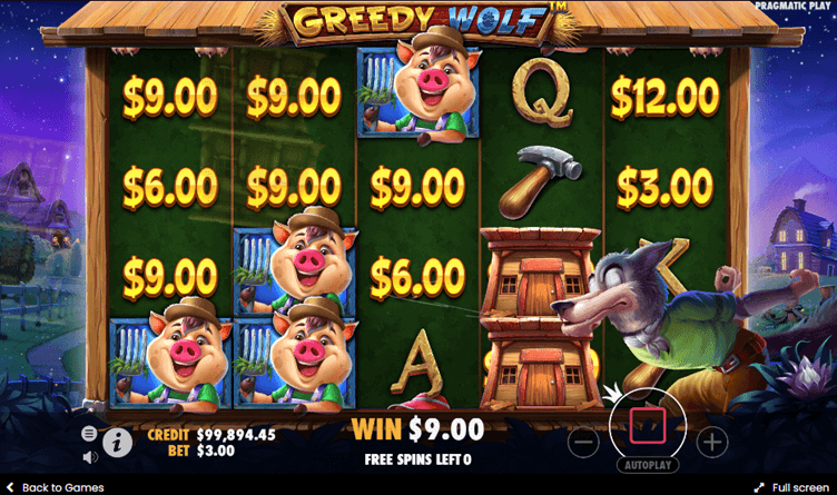 greedy wolf bonusspel screenshot