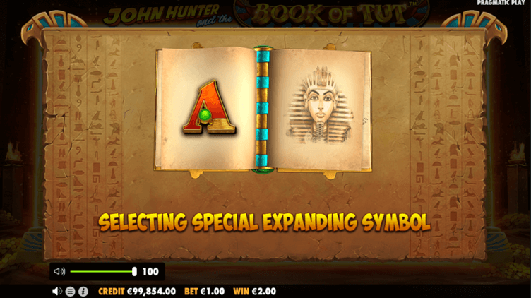 john hunter book of tut bonusspel