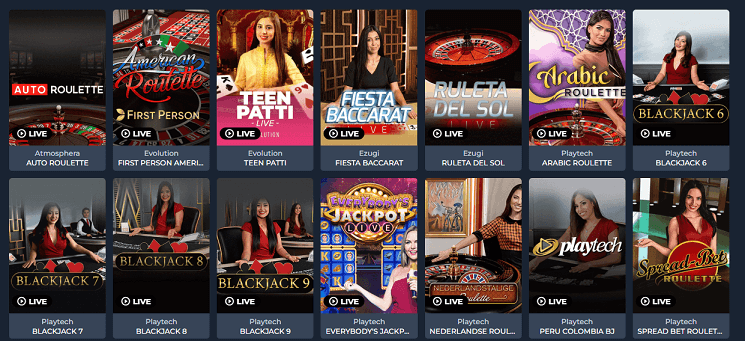 live casino aanbod voltslot