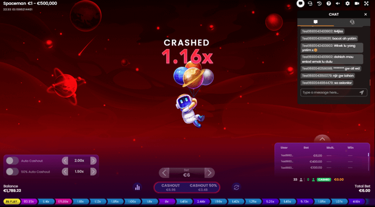spaceman game crashte