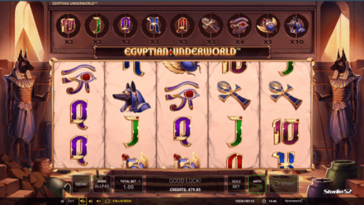 De speelinrichting of speelveld van Egyptian Underworld online slot