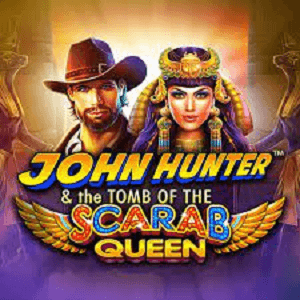 Herkenbaar logo van John Hunter en de Tombe van de Scarabeeën Koningin