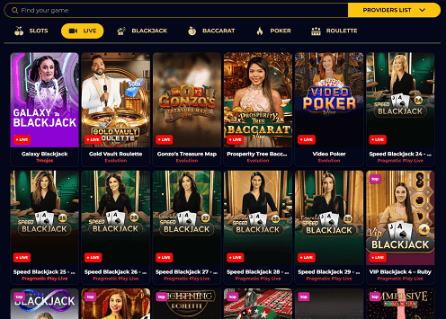 Live Casino games binnen het online casino Betsomnia.