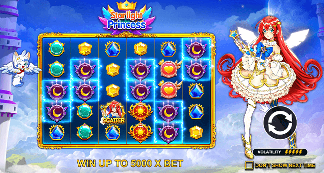 Opening Screen for the Starlight Princess Pokie Review