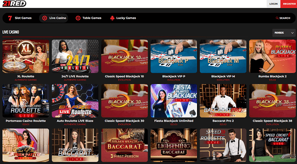 live Casino Pagina van de 21Red Casino