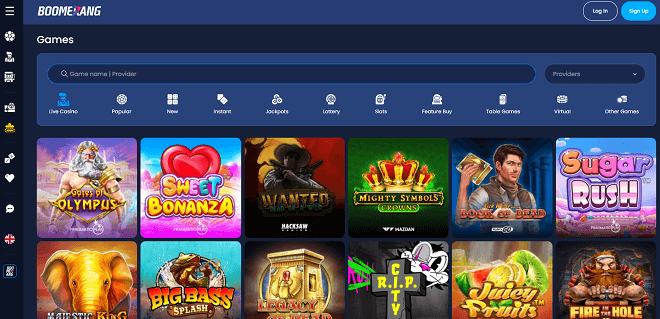 Boomerang homepage
