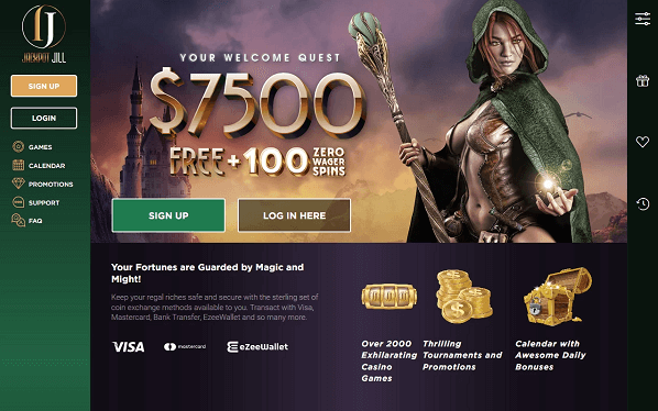 A look into the Interface and User Experience at Jackpot Jill Casino.
