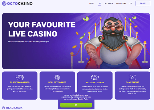 De Live Casino-pagina biedt meer dan 300 fascinerende live casinospellen. In deze sectie kun je real-time inzetten plaatsen onder begeleiding van een professionele dealer via een livestream, met wie je bovendien kunt communiceren via een chatfunctie. Deze interactieve ervaring maakt het live gokken tot een sociaal avontuur.